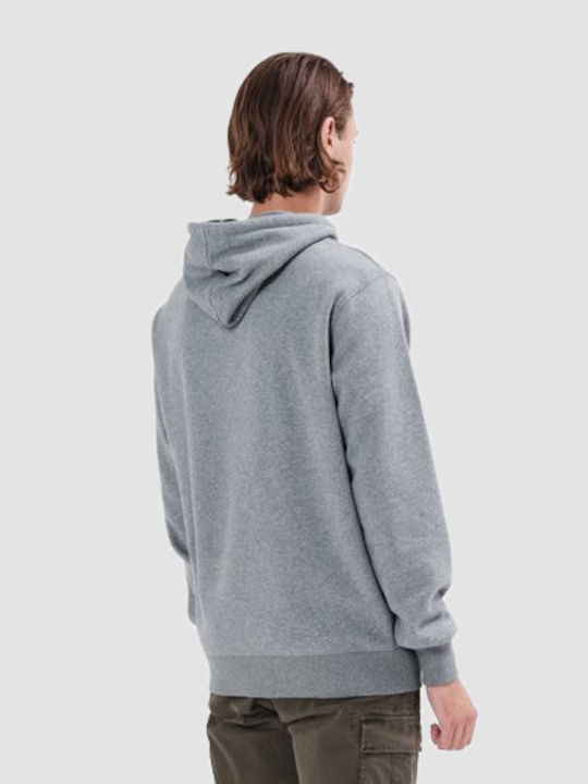 Basehit Herren Sweatshirt mit Kapuze und Taschen Dark Grey