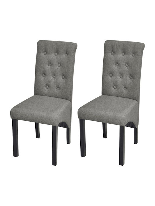 Dining Room Fabric Chair Ανοιχτό Γκρι 42x57x95cm 2pcs