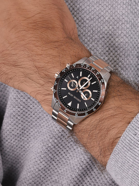 Michael Kors Layton Herrenuhr 45mm Chronograph Batterie mit Metallarmband