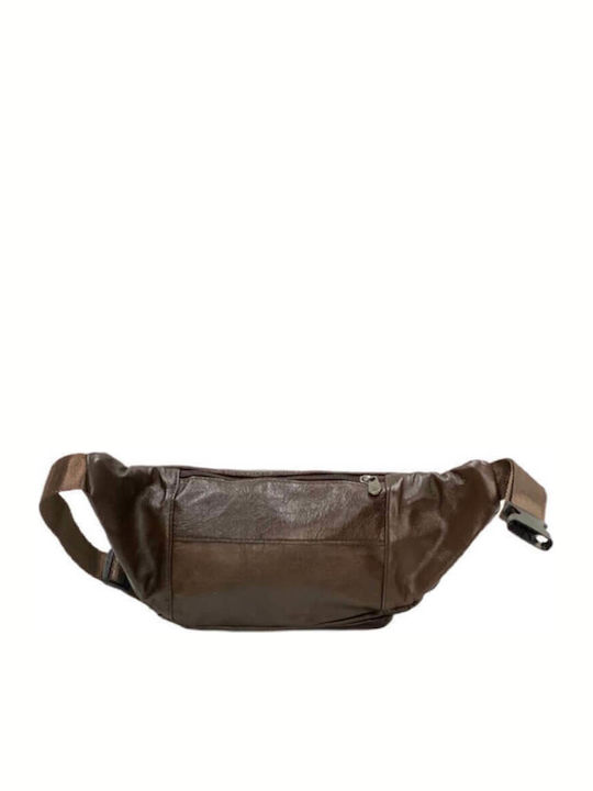 Men's Waist Bag made of Genuine Leather of Excellent Quality in Brown