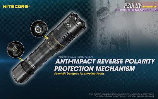 NiteCore LED UV IP68 с Максимална Яркост 1800лм Precise P20i Черен