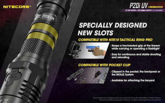 NiteCore LED UV IP68 с Максимална Яркост 1800лм Precise P20i Черен