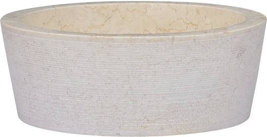 vidaXL Aufgesetztes Waschbecken Stein 40x40x15cm Beige