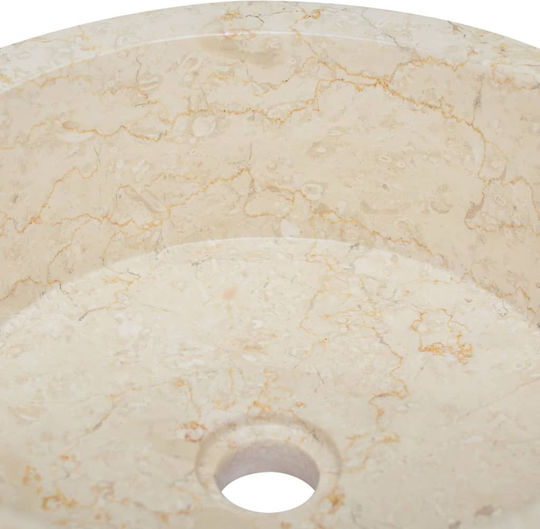 vidaXL Aufgesetztes Waschbecken Stein 40x40x15cm Beige
