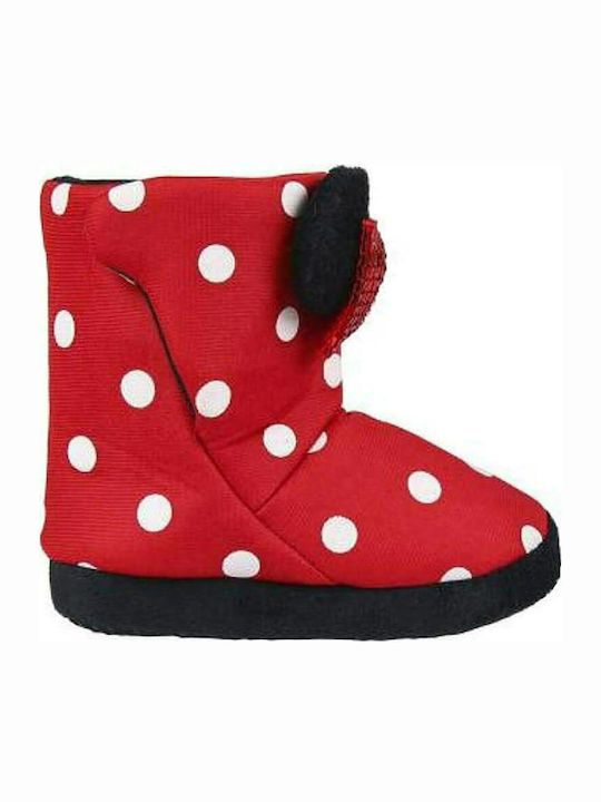 Disney Kids Slipper Ankle Boot Red Minnie