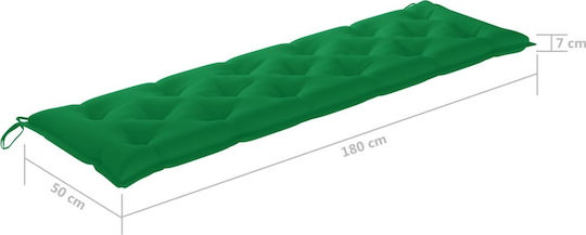 vidaXL Garden Chair Cushion with Backrest Green 180x50cm