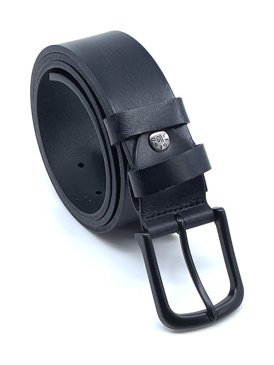 LGD101 Wide Men's Belt Leather Black L-101-A ΜΑΥΡΟ