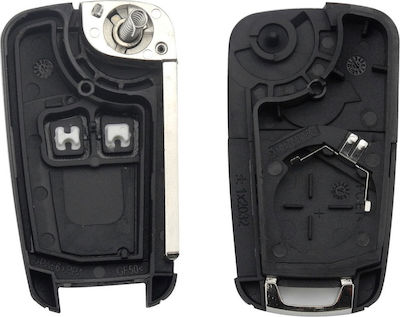 Foldable Car Key Shell with 2 Buttons for Opel Corsa E