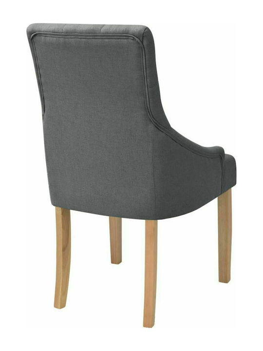 Dining Room Fabric Chair Dark Grey 52x60x95.5cm 4pcs