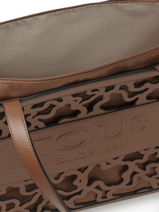 Amaya Kaos Shock Leather Women's Bag Shopper Shoulder Tabac Brown