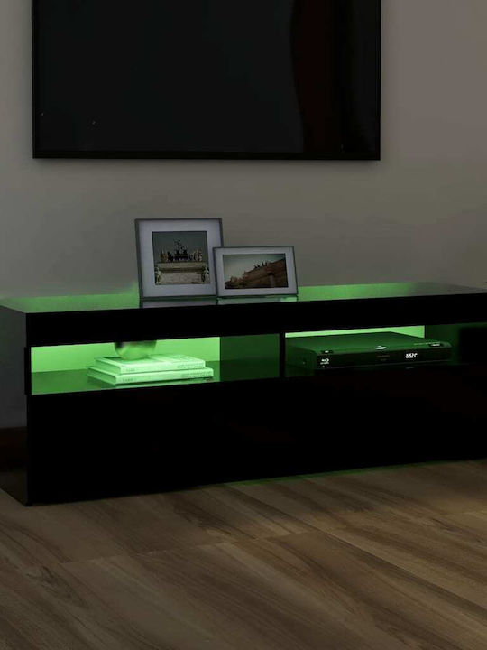 Suport TV cu Iluminare LED Negru L120xW35xH40cm