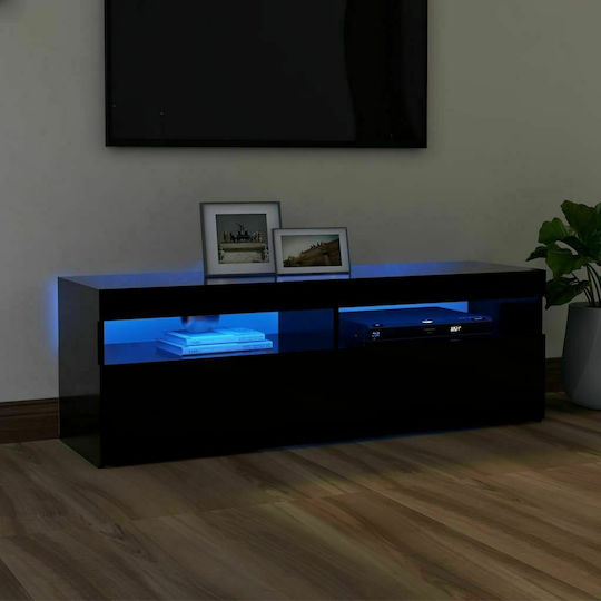 Suport TV cu Iluminare LED Negru L120xW35xH40cm