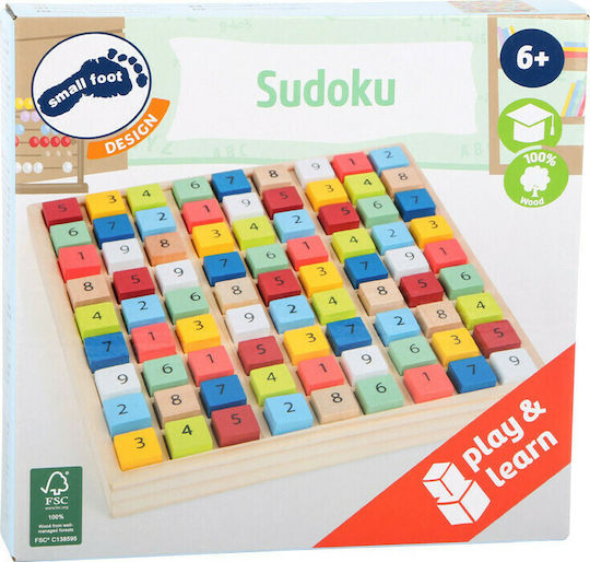 Small Foot Sudoku Εκπαιδευτικό Παιχνίδι Γράμματα & Αριθμοί από Ξύλο για 6+ Ετών