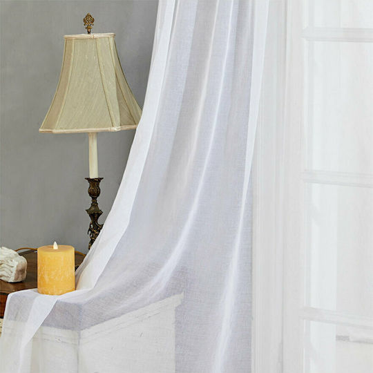 My Home Luxury Curtain With Grommets Island White 280x270cm