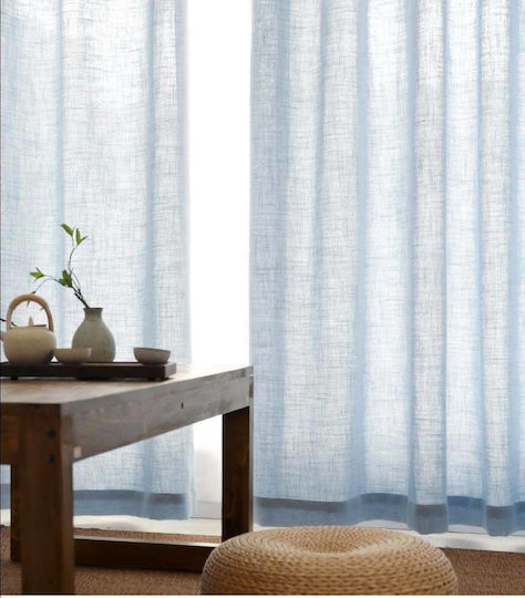 My Home Luxury Curtain with Pencil Pleat Line Blue 300x280cm
