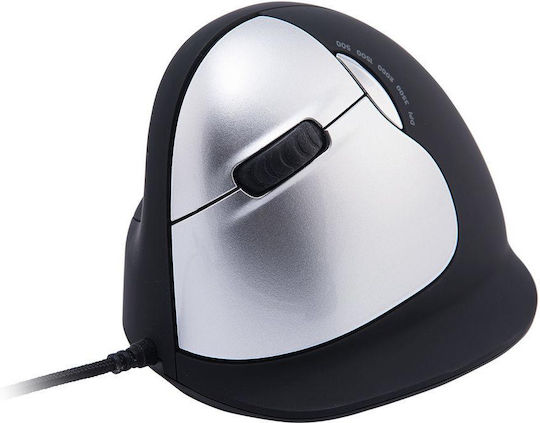 R-Go Tools HE Large Verkabelt Ergonomisch Vertikal Maus für Linkshänder Black/Silver
