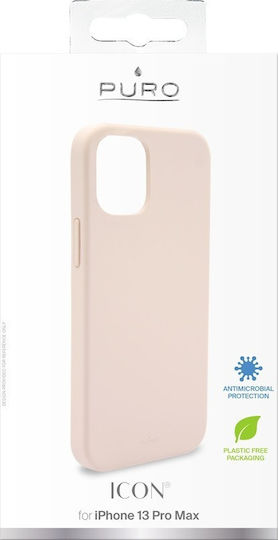 Puro Icon Anti-Microbial Back Cover Σιλικόνης Ροζ (iPhone 13 Pro Max)