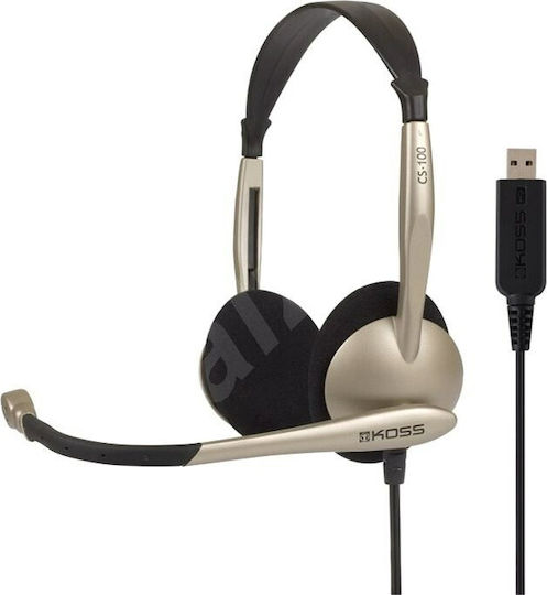 Koss CS100 On Ear Multimedia Headphone with Microphone USB-A Gold