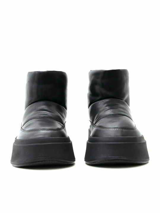 Maxi Bis Leder Stiefeletten Damen Schwarz