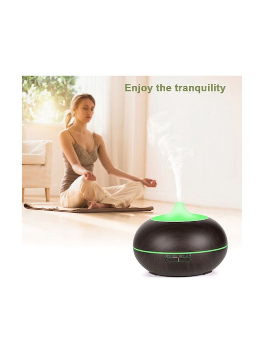 Led Ultrasonic Aromatherapy Diffuser with Remote Control Brown 400ml 14300DRC
