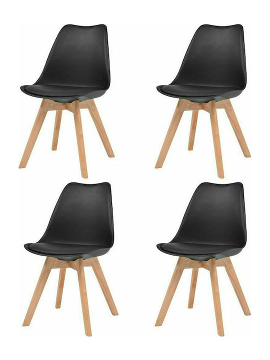 Stühle Speisesaal Schwarz 4Stück 48x53x83cm