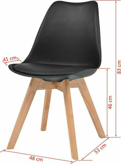 Stühle Speisesaal Schwarz 4Stück 48x53x83cm