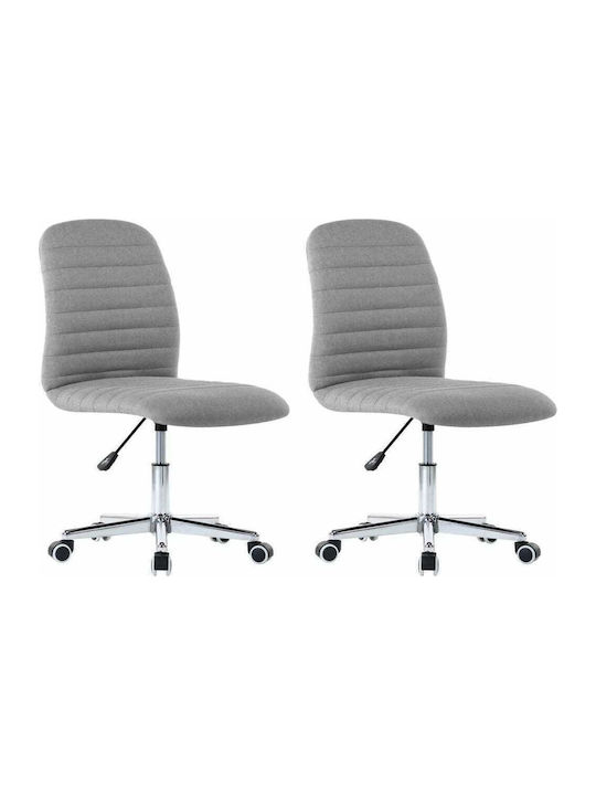 Rotating Chair Visitor with Wheels in Gray Color 56x43x84cm 2pcs