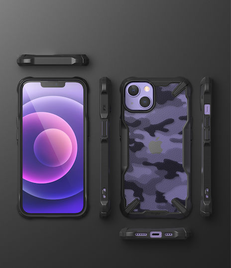 Ringke Fusion X Umschlag Rückseite Kunststoff mit Band Camo Black (iPhone 13 Mini)