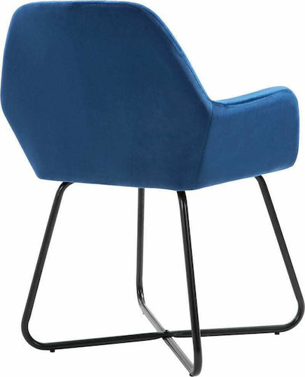 Dining Room Velvet Armchair Blue 61x61x84cm 4pcs