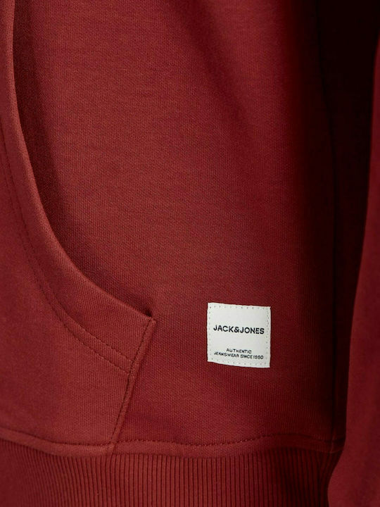 Jack & Jones Men's Sweatshirt with Hood & Pockets Red