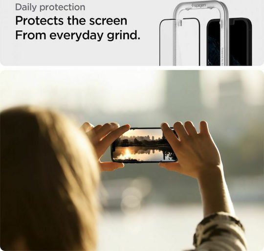 Spigen GLAS.tR ALIGNmaster 0.3mm Full Face Tempered Glass 2τμχ Μαύρο (iPhone 17e / 16e / 14 / 13 / 13 Pro)