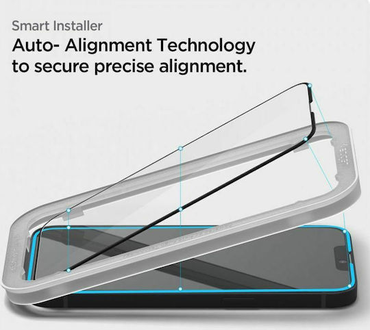 Spigen GLAS.tR ALIGNmaster 0.3mm Full Face Tempered Glass 2τμχ Μαύρο (iPhone 17e / 16e / 14 / 13 / 13 Pro)
