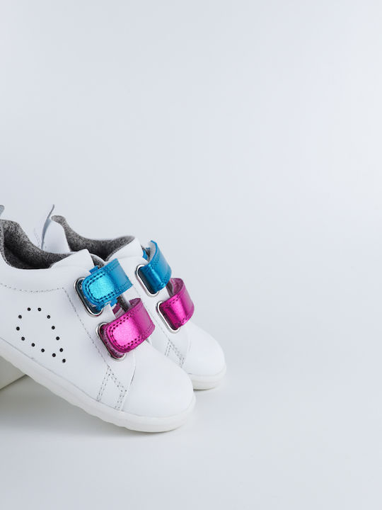Step Up Grass Court Παιδικά Sneakers με Σκρατς Λευκά
