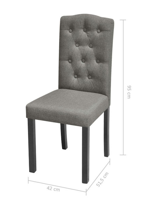 Dining Room Fabric Chair Light Gray 42x51.5x95cm 2pcs