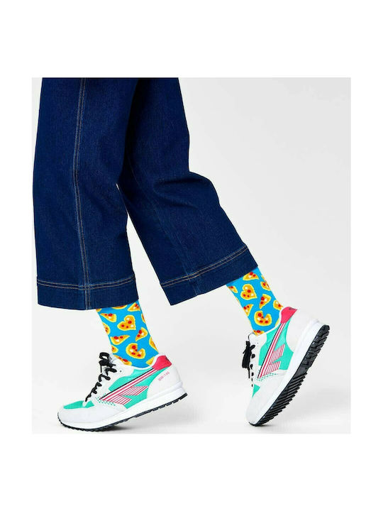 Happy Socks Pizza Love Unisex Κάλτσες με Σχέδια Μπλε