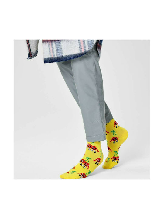 Happy Socks Cherry Mates Patterned Socks Yellow