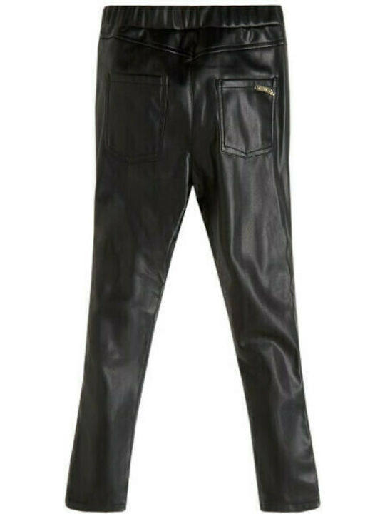 Kinder Schlaghose Leder Schwarz Patalot
