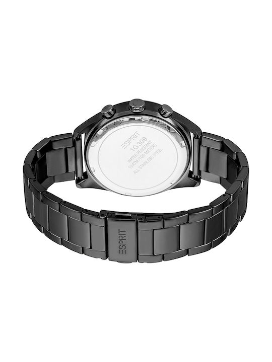 Esprit Uhr Chronograph Batterie mit Schwarz Metallarmband