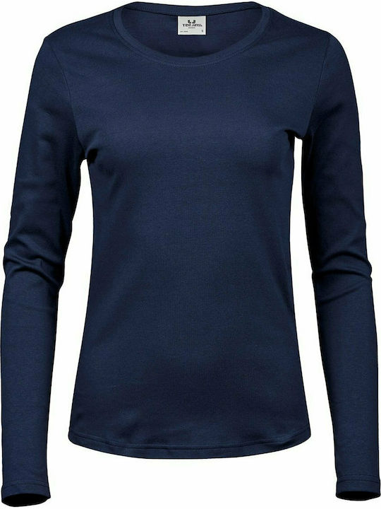 Tee Jays Interlock Women's Long Sleeve Promotional Blouse Navy Blue