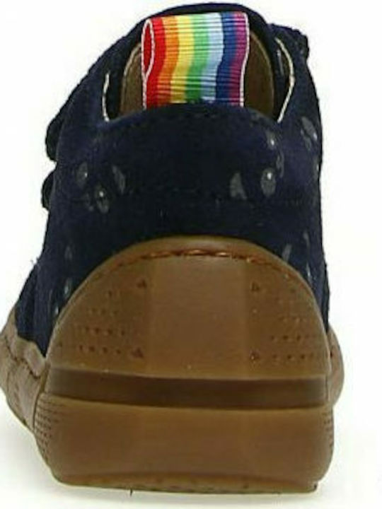 High Freedom Suede Kids Boots with Velcro Blue