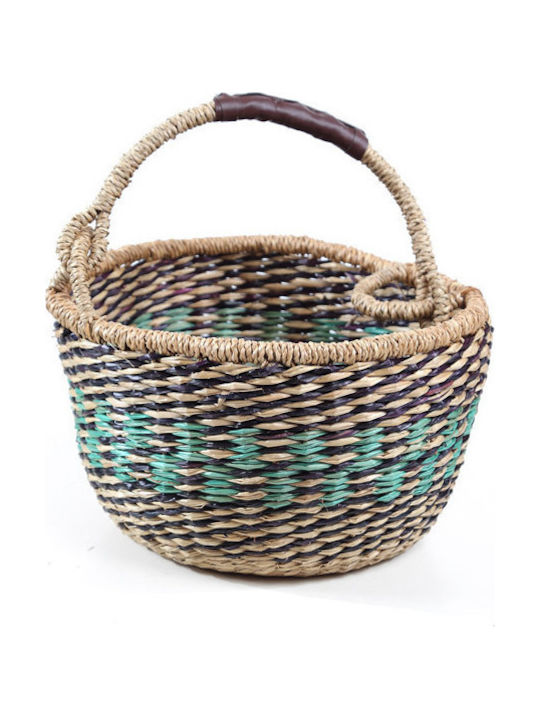 Wicker Decorative Basket Frost Μαύρο-Γαλάζιο 25x25x16εκ. Soulworks