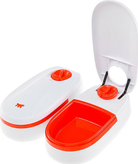 Ferplast Automatic Plastic Bowl Food for Dog & Cat 2x 400ml in White Color