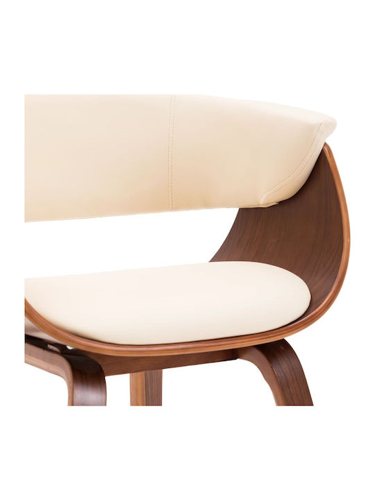 Dining Room Artificial Leather Armchair Cream / Brown 59.5x51x72cm 2pcs