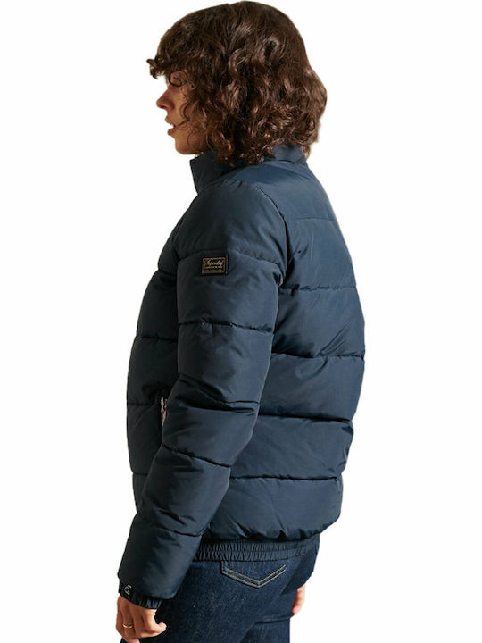 Source Retro Women's Short Puffer Jacket for Winter Nordic Chrome Navy