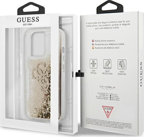 Guess Logo Back Cover Πλαστικό Χρυσό (iPhone 13 Pro)