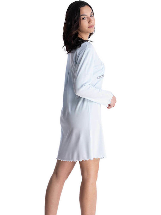 Rachel Winter Damen Nachthemd Hellblau