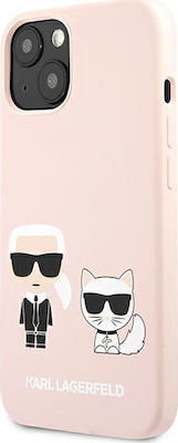 Karl Lagerfeld Karl & Choupette Umschlag Rückseite Silikon Light Pinkαι (iPhone 13) KLHCP13MSSKCI