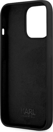 Karl Lagerfeld Karl & Choupette Umschlag Rückseite Silikon Schwarz (iPhone 13 Pro)