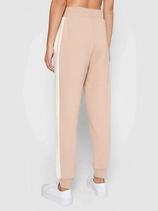 Guess Pantaloni de trening pentru femei cu cauciuc Cappuccino Tan