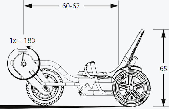 Street-X Vibes Go Kart Cu Un Loc Cu Pedală Negru Pentru 4+ Ani